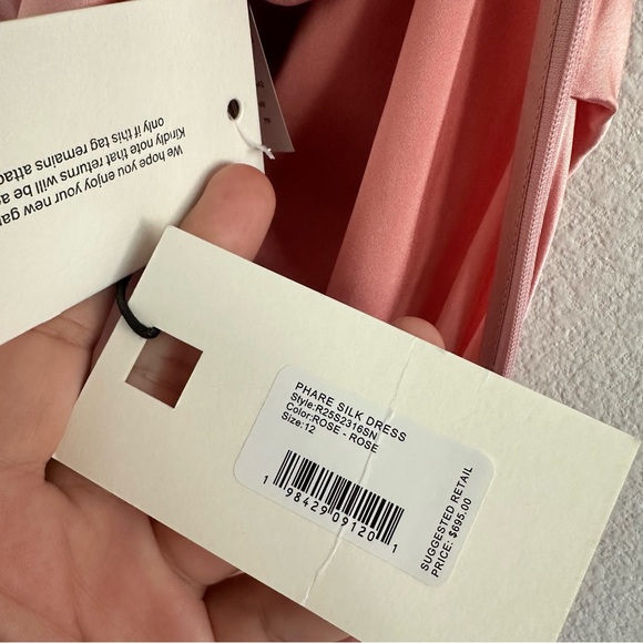 STAUD Phare Silk Dress in Rose Size: 12, NWT - Picture 14 of 16